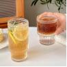Buy cheap Ribbed Coffee Wine Drinking Glasses Tumbler Sunflower Cup 190ml from wholesalers
