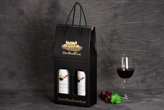 Manufacturer corrugated paper gift box custom portable wine box double pack wine box packaging box