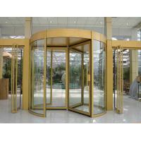 Buy cheap Security glass 2 wing golden automatic revolving door Of aluminium frame product