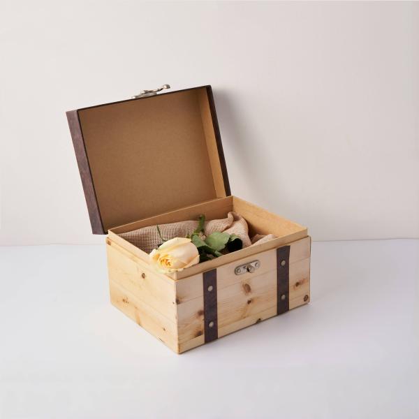 Buy cheap Wholesale Luxury Large Capacity Wooden Gift Box Wood Flap Lid Storage Packaging Boxes With Lock from wholesalers