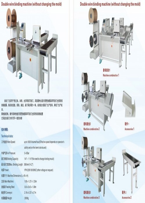 CE 5-8 Bar Double Loop Wire Binding Machine 800-1500books/Hour Speed