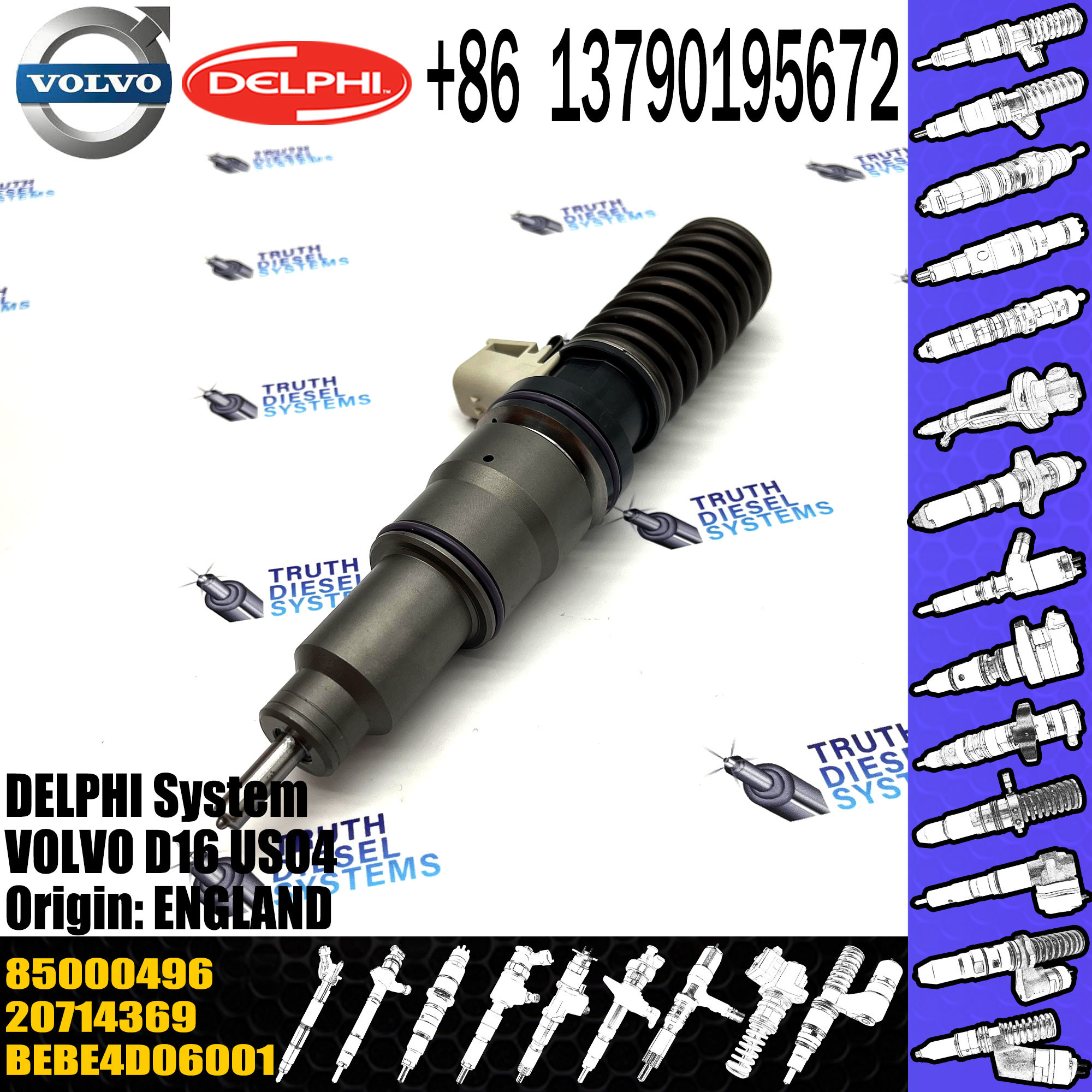 Diesel Engine Fuel Common Rail Injector 85000590 85003950 85000496