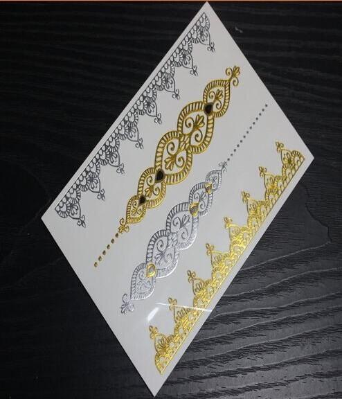 Buy cheap Gold Metallic foil Tattoos, silver metallic foil tattoo, gold and silver metallic tattoo, from wholesalers
