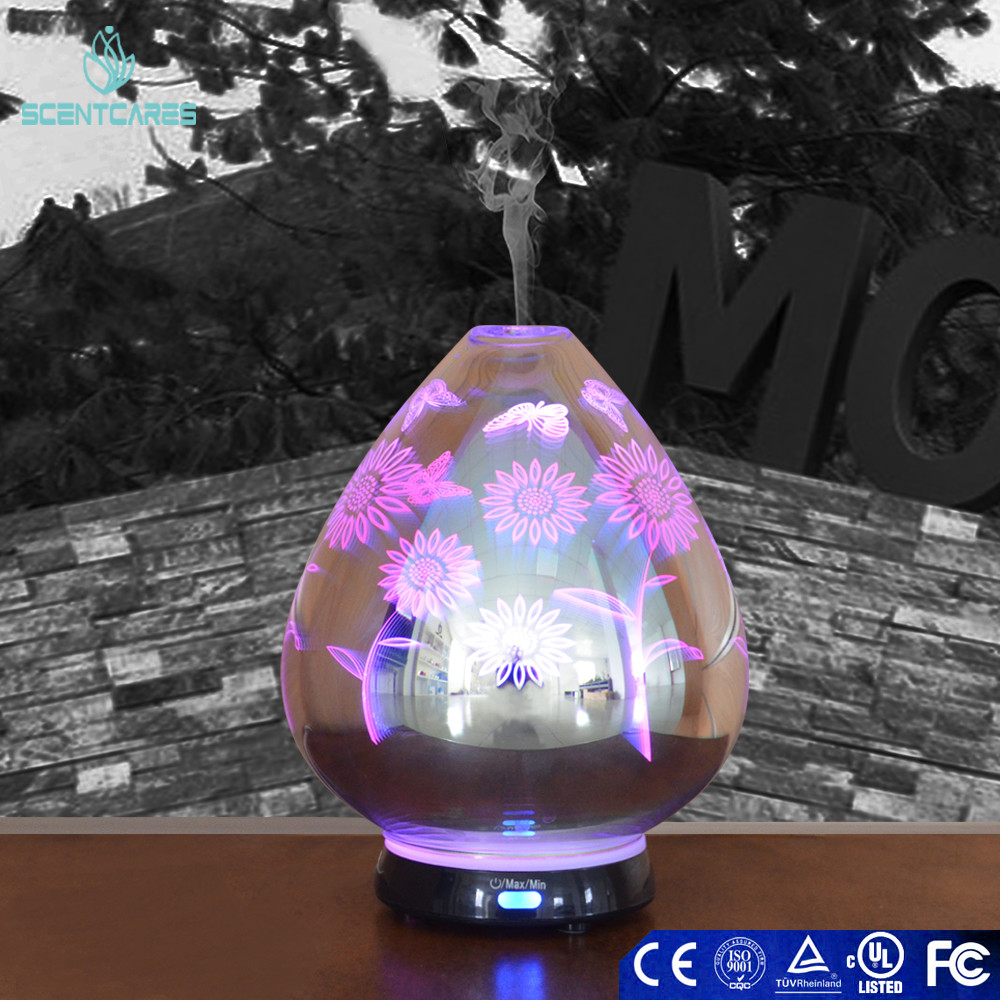 Office Ultrasonic 14 Hours 3d Glass Aroma Diffuser