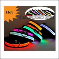 Buy cheap hot sale polyester promotion led flash glow cat dog collar gift printed logo pet product
