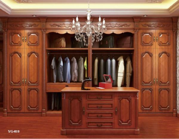 Buy cheap Customized Red Carved Solid Wood Wardrobe Closet Lacquer Paint With Island Cabinet from wholesalers