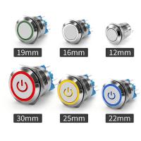 Buy cheap 12mm Marine Waterproof Latching Pushbutton LED Switch 12V Light Electronic Push product