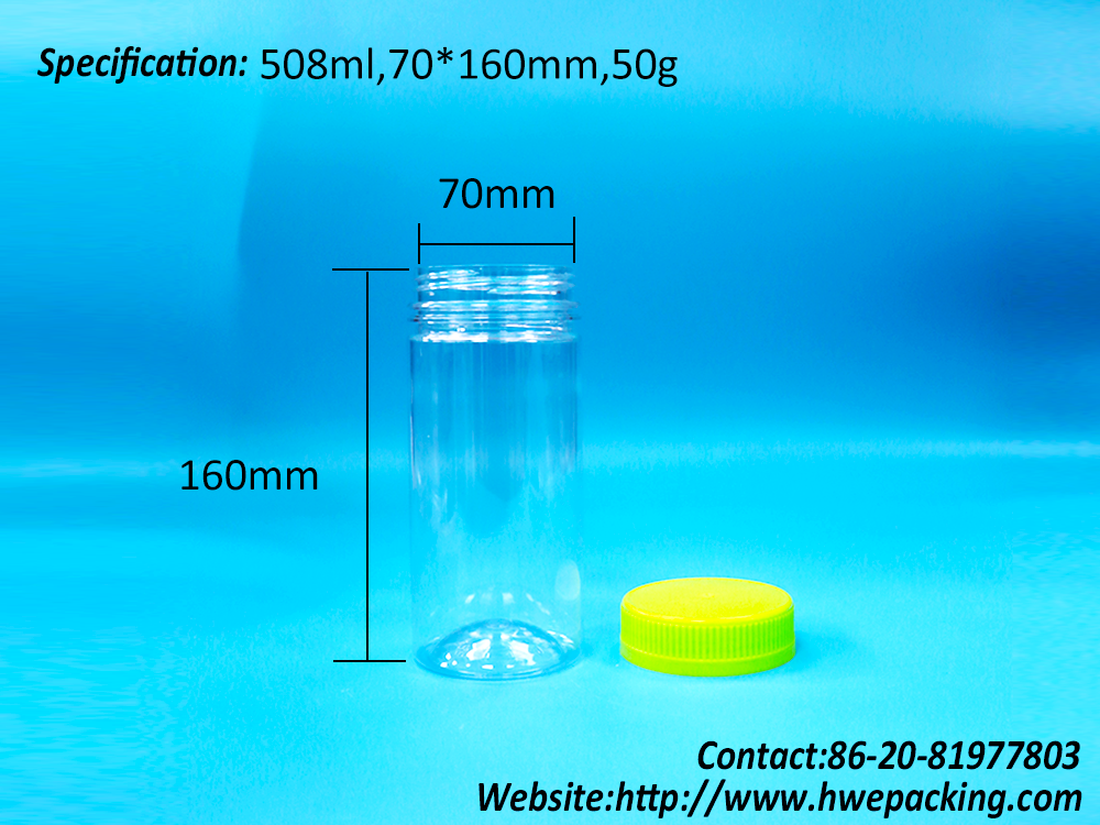 Clear Round Dried Food Plastic Gift Candies Sugar Nuts PET Jar Screw Top Lid