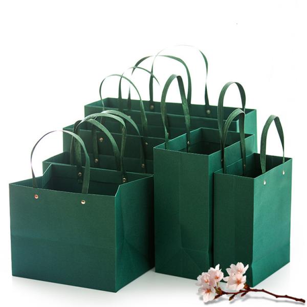 Buy cheap Recycled Kraft Paper Shopping Bags With Handles CMYK Printing from wholesalers