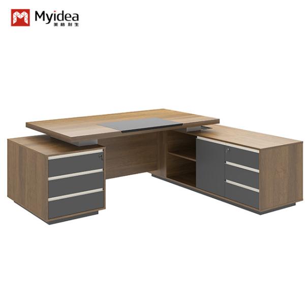 Buy cheap Walnut Color Modern Manager Office Desk Commercial Furniture Support customization from wholesalers