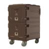 Buy cheap Durable Brown Double Compartment 2 Full Size Insulated Food Pan Transport Cart from wholesalers
