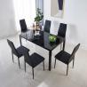 Buy cheap 220Ibs capacity Simple Dining Room Table Black Tempered Glass Dining Table H4.13In from wholesalers
