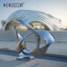 Buy cheap Modern Large Outdoor Metal Sculpture Stainless Steel Mirror Surrounding Circle Sculpture from wholesalers