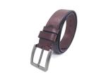 Vintage Mens Casual Embossed Leather Belt 1.5" Wide Brown Color