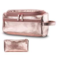 Buy cheap Fashion Waterproof Leather Cosmetic Toiletry Bag With Double Zipper product