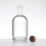 Round Transparent Mini Whiskey Wine Glass Vodka Whiskey Bottle with Cork Cap