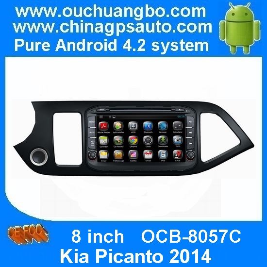 Ouchuangbo Capacitive Touch Screen Androdi 4.2 Car DVD Player GPS Navigation for Kia Picanto 2014 OCB-8057C