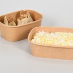 850ml Paper Snack Bowls Rectangular Paper Container 172*120*61mm Size