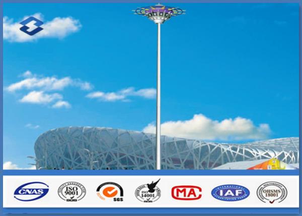 Buy cheap Polygonal / Conical shape high mast lighting poles , Stadium Light Pole 24 mm Bolt diameter from wholesalers