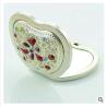 Buy cheap New creative promotion gift customed diamond logo bronze apple luxury pocket makeup mirror from wholesalers