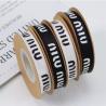 Buy cheap Customized Logo Printing 13mm Grosgrain Ribbon Roll in Black White for Bottle Flowers from wholesalers