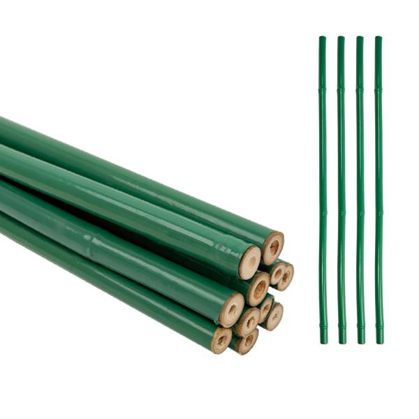 Buy cheap Custom Green PVC Coated Bamboo Treated Flower Support Tonkin Bamboo Plastic Tube Pole from wholesalers