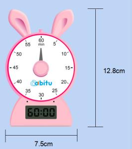 China Kids ABS Pink Blue Rabbit Shape Education Countdown Timer For Studying Kitchen Yogo on sale