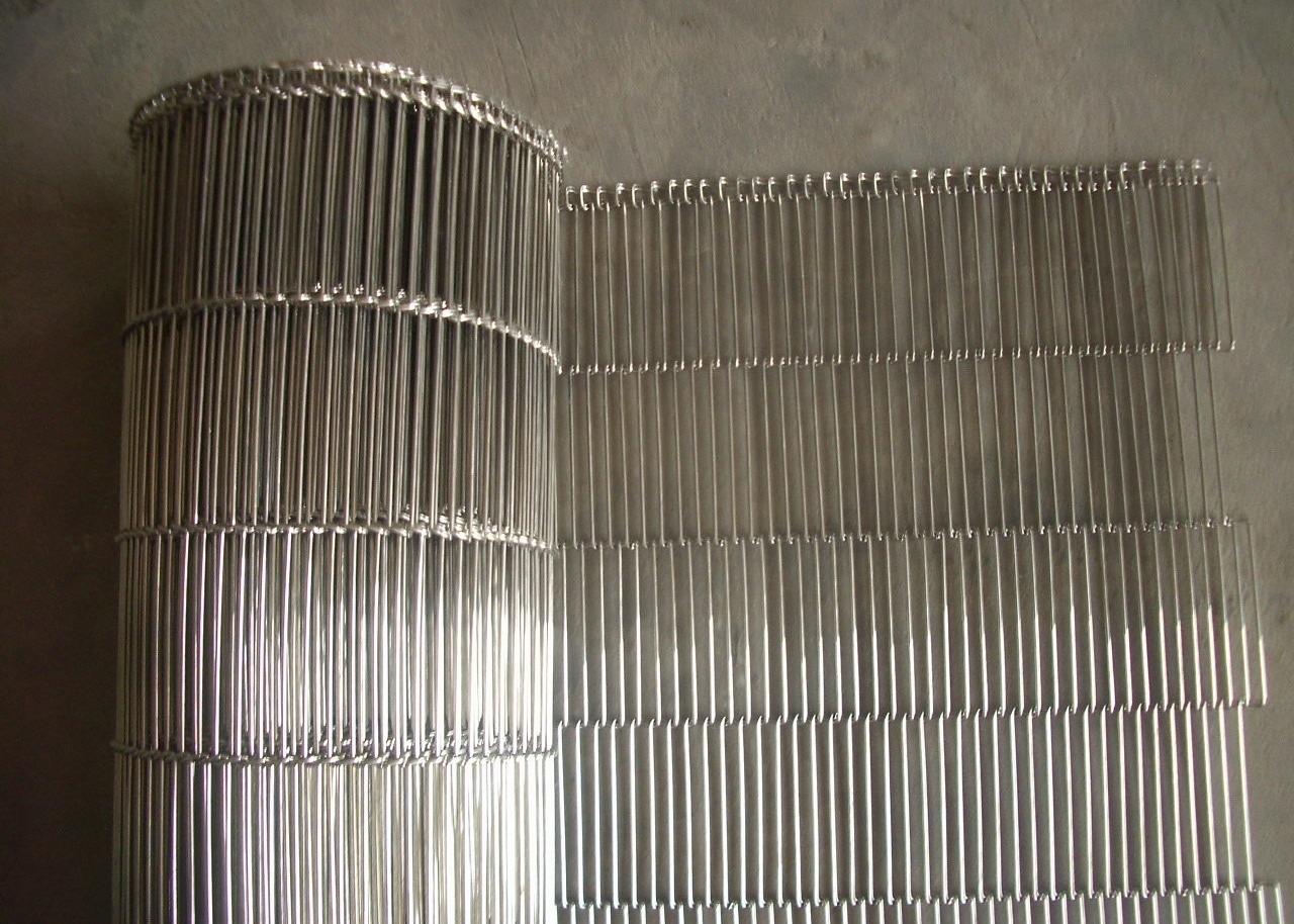 Flat Flex 304 Stainless Steel Wire Mesh Conveyor Belt 220V