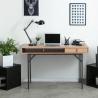 Buy cheap Customized Compact Computer Desk Metal Veneer Wood Desk With Drawers from wholesalers