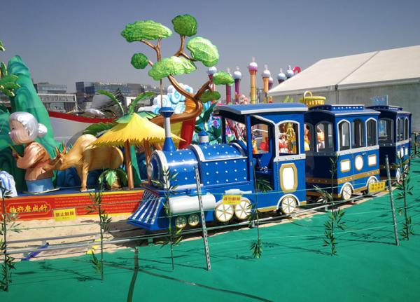 Buy cheap 4 Carriages 20 Players Mini Train Rides With Steel Track For Outdoor Park from wholesalers