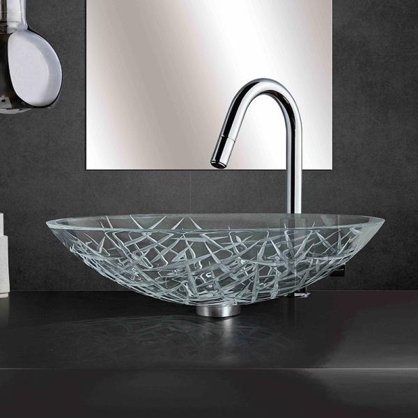 Buy cheap Super Clear Large Oval Vessel Sink Tempered Glass L51 5*W360 * H140mm from wholesalers