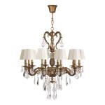 Polished brass 10 light chandelier with Lampshade for Living room Bedroom (WH-PC