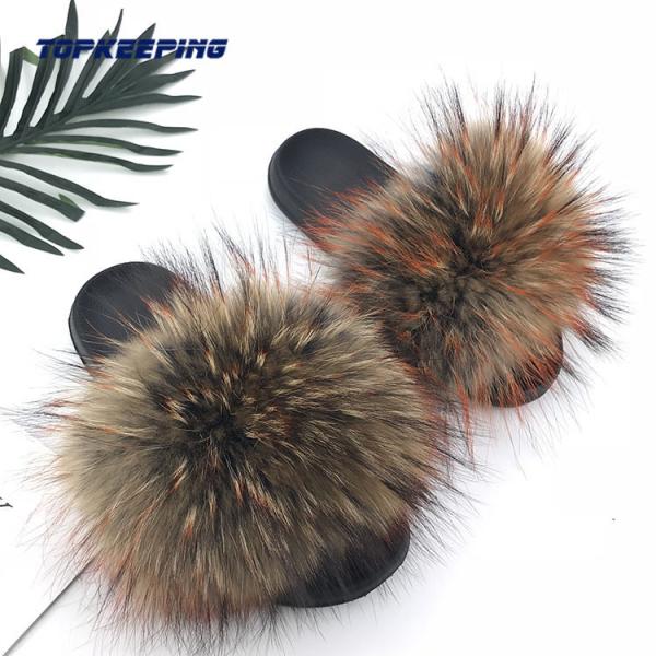 Buy cheap EUR36 - 41 Outdoor Womens Fluffy Faux Fur Slides from wholesalers