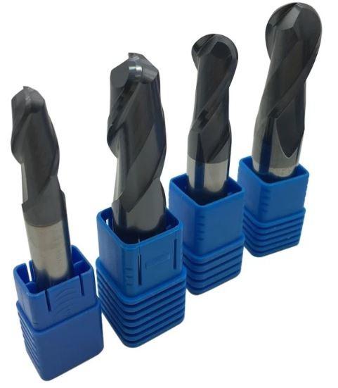 Quality AlTiN Coating 2 Flute Carbide End Mill , Ball Nose Milling Cutter OEM Accepted for sale