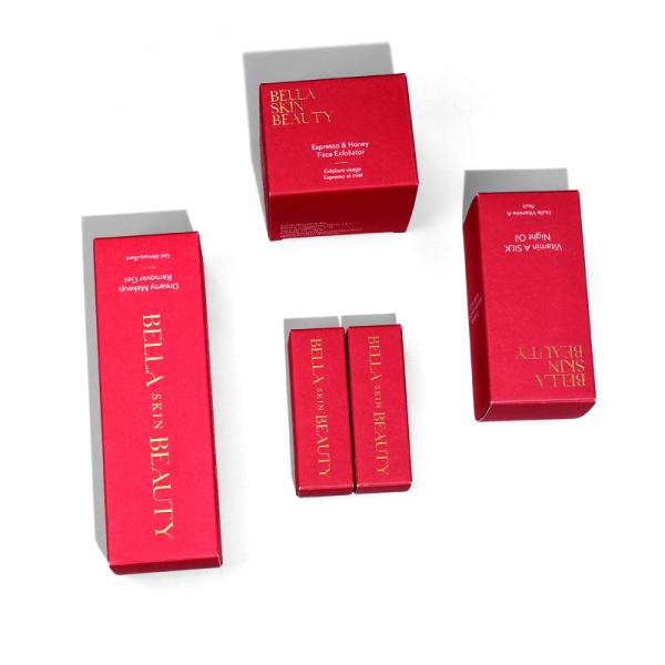 Custom Skin Care Packaging Box Red Cosmetic Box Set From Box Printing Manufactur