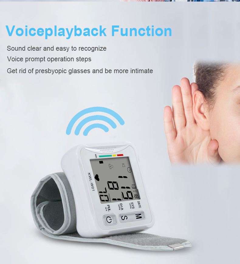 White Daily Checks Hospital LCD Digital Home Blood Pressure Device Rapid Measurement