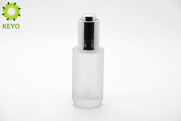 Buy cheap Frosted Glass Foundation Bottle , 30ml Glass Dropper Bottles For Essential Serum from wholesalers