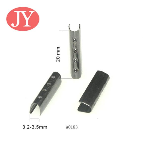 Buy cheap jiayang fashion customized logo U shape copper metal tips metal aglet draw cord end aglet for 3.0mm cord hoodies from wholesalers