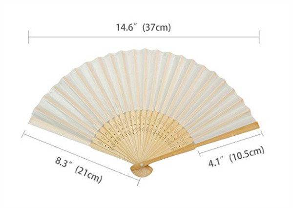 Rib Fabric Bamboo Small Folding Hand Fan Custom Logo Multicolor