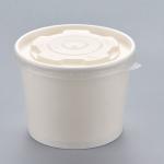 500 ml disposable paper bowl white thickening round packaging paper box with lid