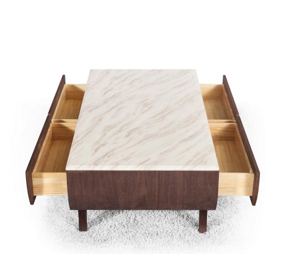 Buy cheap luxury Modern living room rectangle marble coffee drawer table furniture from wholesalers