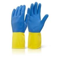 Buy cheap Biolor Latex Household Gloves Flock Lined Kitchen Dishwashing Rubber Gloves product