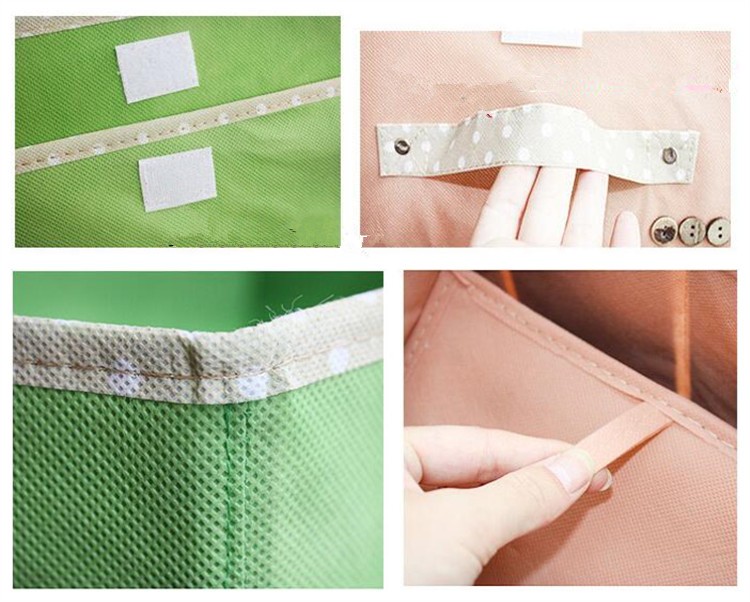 Portable 420D 600D Non Woven Closet Underwear Storage Box With Lid