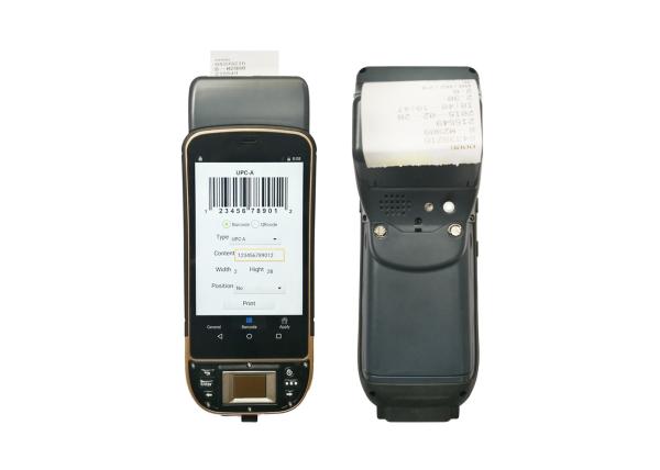 IP65 Portable Wireless Android Fingerprint Scanner Printer for Tax / Parking Fee