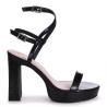 Buy cheap Patent Leather Platform Heel Shoes OEM Platform Black Sandals Heels from wholesalers