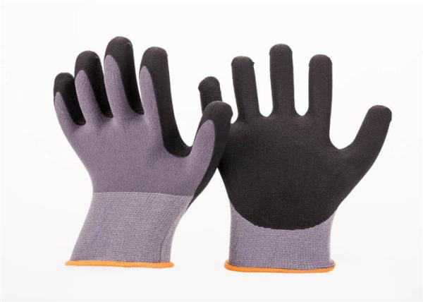 Buy cheap 13G Nylon Knitted Black Nitrile Coated Hand Gloves Resistant Abrasion from wholesalers