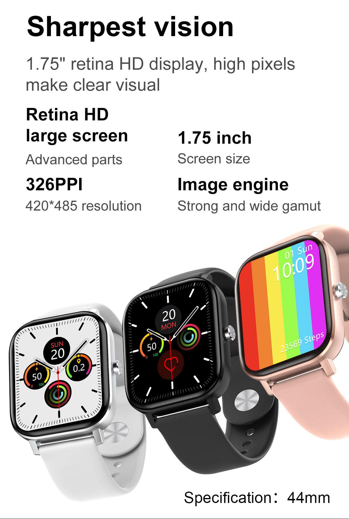 Smart Watch Men Calling 1.75 Inch 420*480P Screen Tracker Fitness Sport Women DT36 Smartwatch W26M