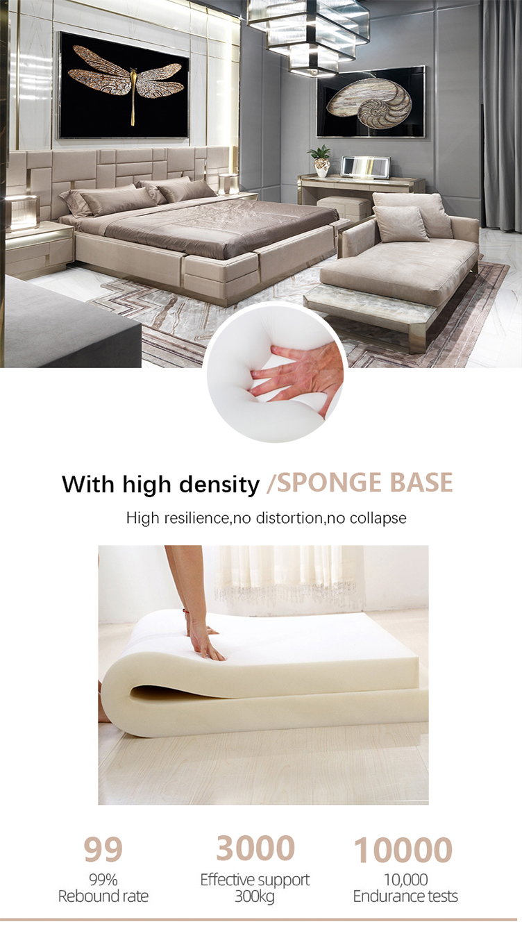 ROHS Hotel King Size Upholstered Bed Bedroom Furniture Sets