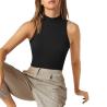 Buy cheap Custom Black Casual Sleeveless Solid Women Black Top Summer Sports Wear Clothing from wholesalers