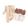 Buy cheap Infant Baby Hand Knit Frill Sleeve Footless Romper One Piece Button Down Cotton Jumpsuit from wholesalers
